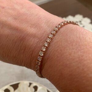 Rose Gold Plated Silver Tennis Bracelet